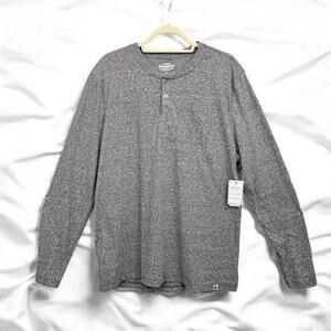 Flag & Anthem Shirt Men's Extra Large Gray‎ Henley Long Sleeve Soft Knit NWT